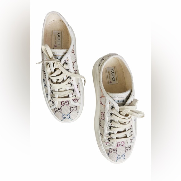 Gucci Garde Canvas GG Crystal Sneakers – Multicolor 1977| Size 39 (US 9) - Picture 2 of 9